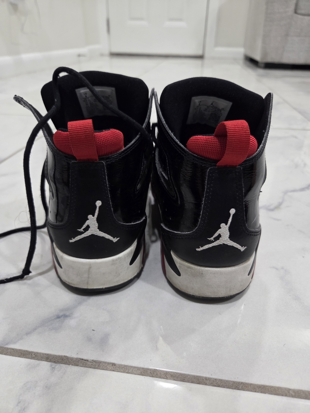 Jordan Kids' Black and Red High-Top Basketball Shoes